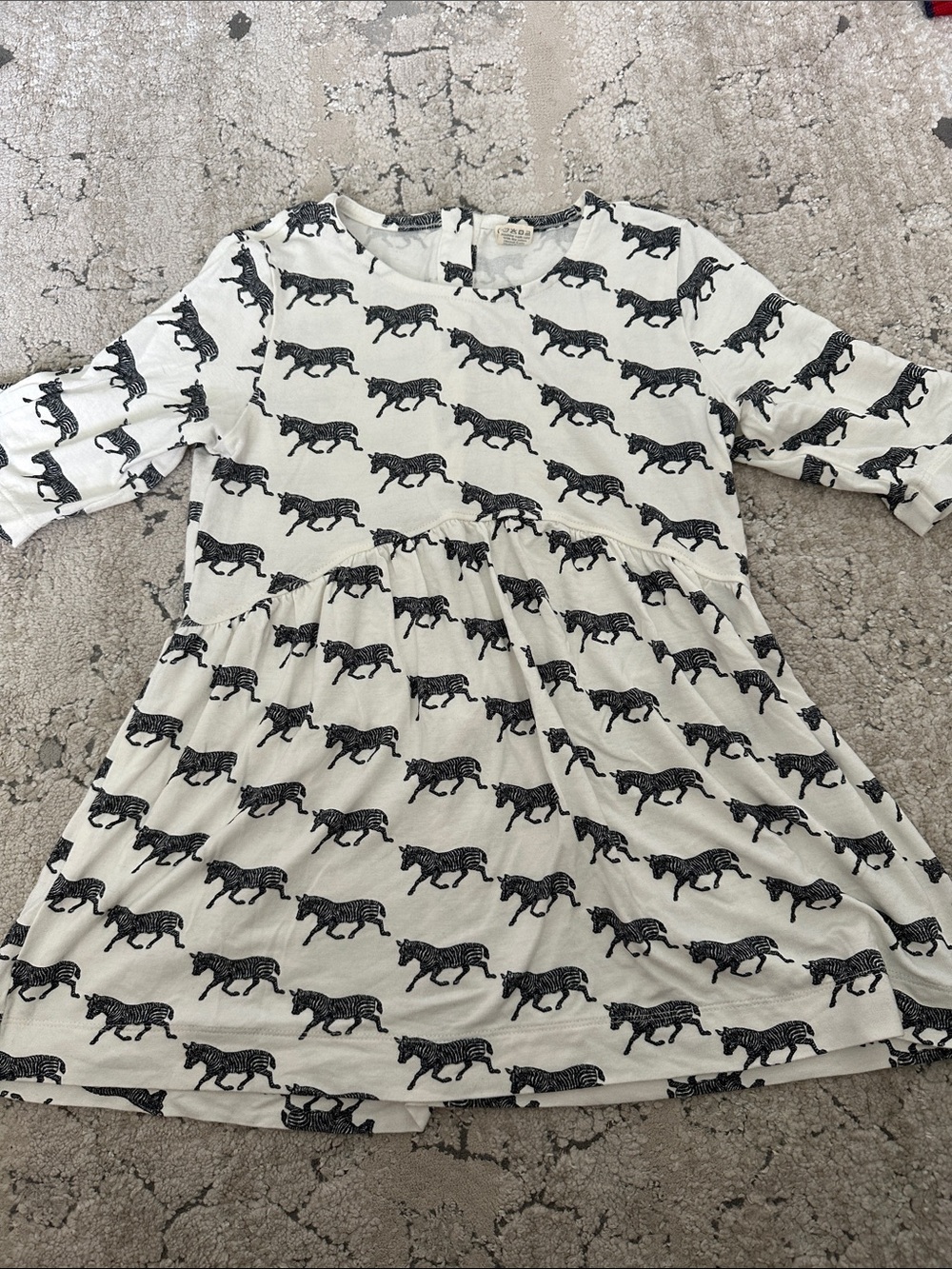 kate quinn Cream Dress with Black Zebra‎ Print
